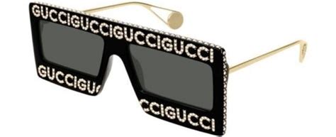 gg0431s gucci|Gucci GG 0431s 002 Black Gold Sunglasses .